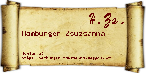 Hamburger Zsuzsanna névjegykártya